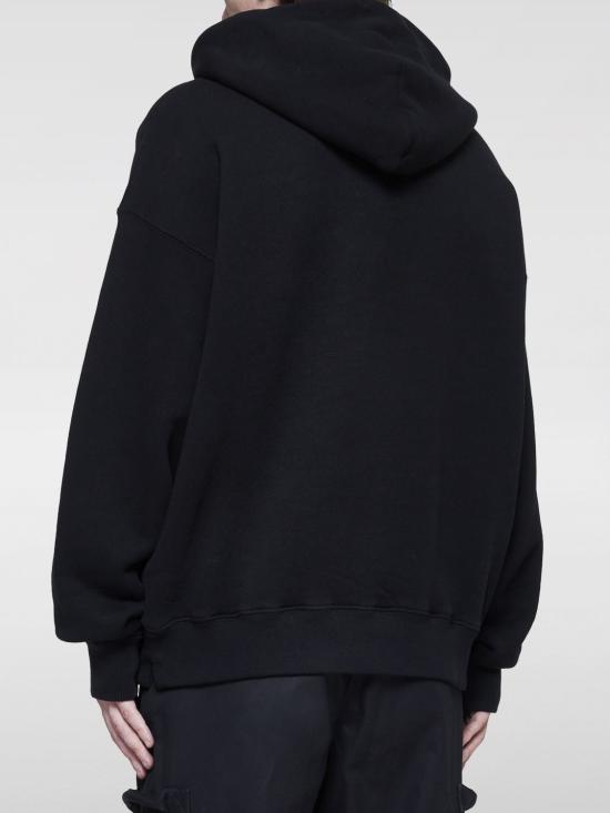 24FW 오프화이트 후드 티셔츠 OMBB085C99FLE0121001 Black - OFF WHITE