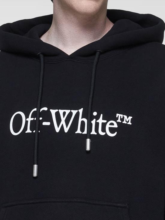 24FW 오프화이트 후드 티셔츠 OMBB085C99FLE0121001 Black - OFF WHITE