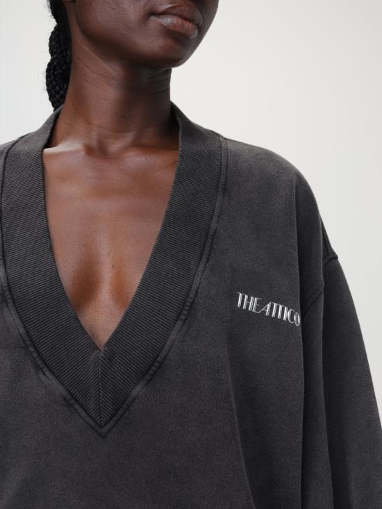 24FW 디 아티코 긴팔 티셔츠 247WCF10JF03 615 Charcoal - THE ATTICO