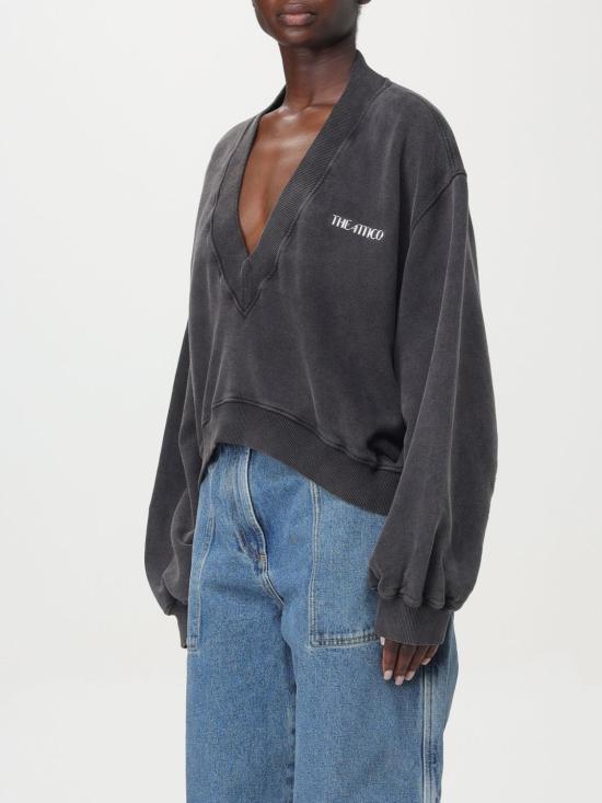 24FW 디 아티코 긴팔 티셔츠 247WCF10JF03 615 Charcoal - THE ATTICO