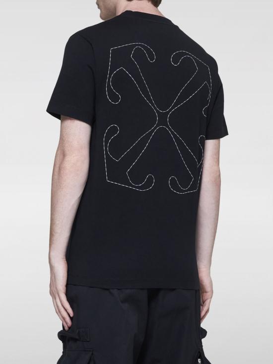 24FW 오프화이트 반팔 티셔츠 OMAA027C99JER01A1001 Black - OFF WHITE