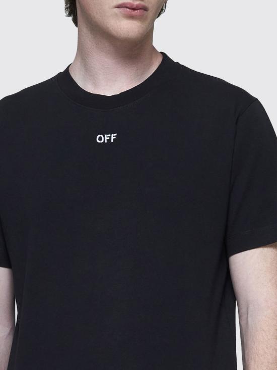 24FW 오프화이트 반팔 티셔츠 OMAA027C99JER01A1001 Black - OFF WHITE