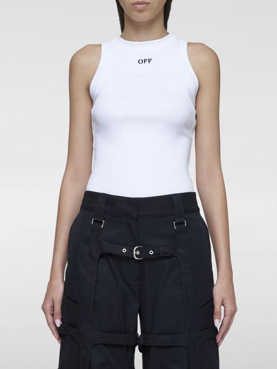 24FW 오프화이트 민소매 티셔츠 OWAD236C99JER0010110 White