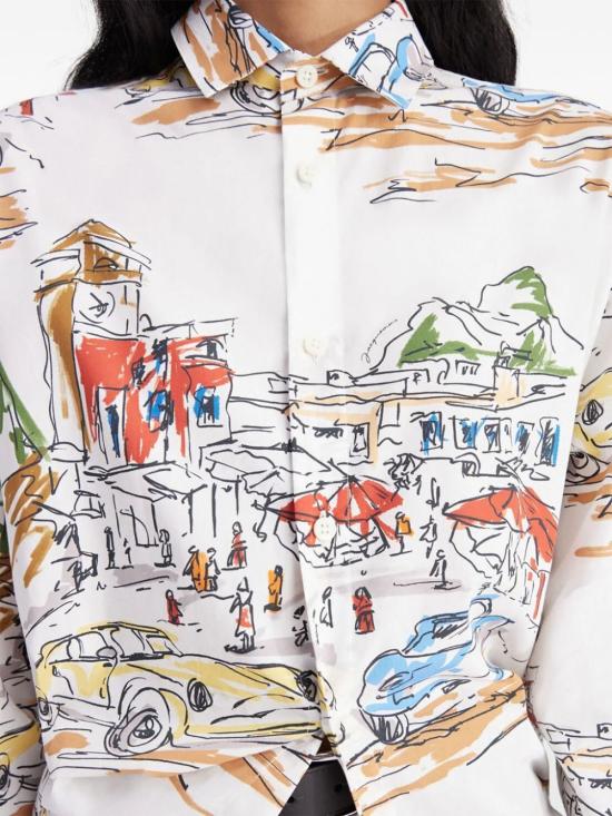 24FW 자크뮈스 셔츠 243SH077 1677 1HI PRINT CAPRI CARS WHITE - JACQUEMUS