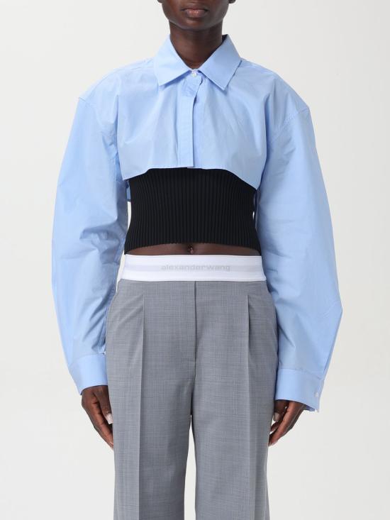 24FW 알렉산더 왕 블라우스 1KC3241063 986 Gnawed Blue