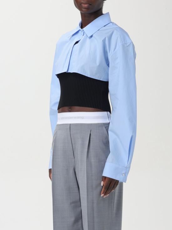 24FW 알렉산더 왕 블라우스 1KC3241063 986 Gnawed Blue - ALEXANDER WANG