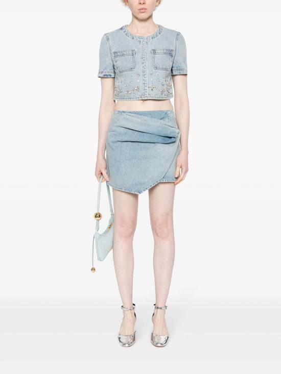  셀프 포트레이트 반팔 티셔츠 SS24826TBL LIGHT BLUE - SELF PORTRAIT