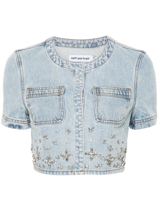  셀프 포트레이트 반팔 티셔츠 SS24826TBL LIGHT BLUE