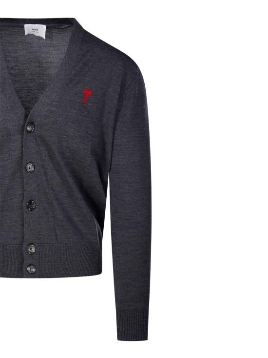  아미 가디건 HKC111 KN0025 055 HEATHER GREY - AMI