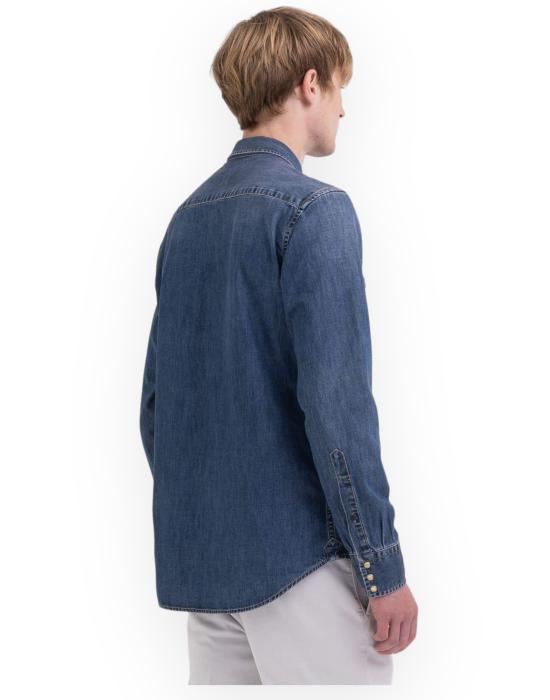  리플레이 데님 셔츠 M4860B00026C62A 009 denim scuro - REPLAY