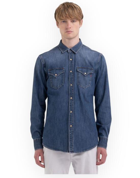  리플레이 데님 셔츠 M4860B00026C62A 009 denim scuro