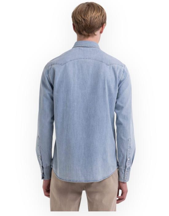  리플레이 데님 셔츠 M498100026C64A 010 denim chiaro - REPLAY