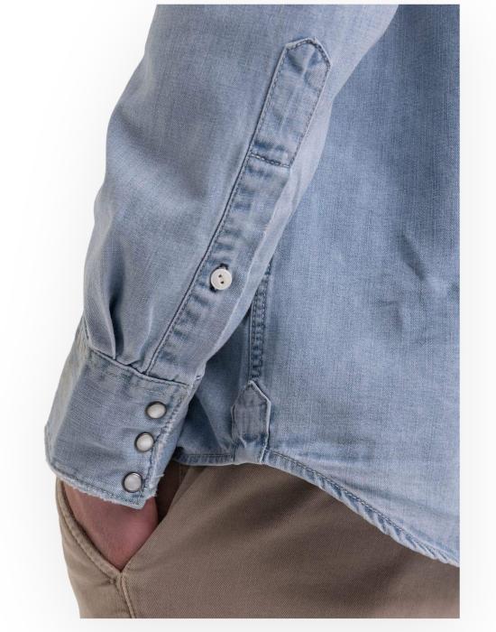  리플레이 데님 셔츠 M498100026C64A 010 denim chiaro - REPLAY