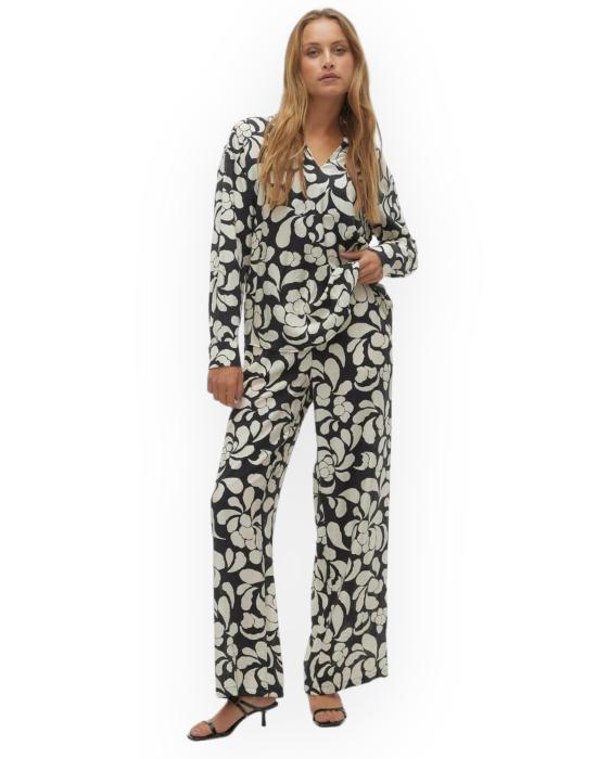  베로 모다 스트레이트 팬츠 10303905 BLACK bianco nero - VERO MODA