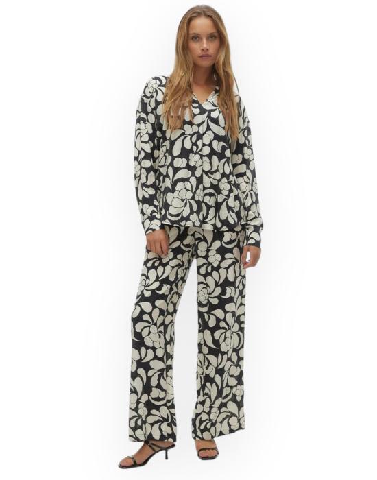  베로 모다 스트레이트 팬츠 10303905 BLACK bianco nero - VERO MODA