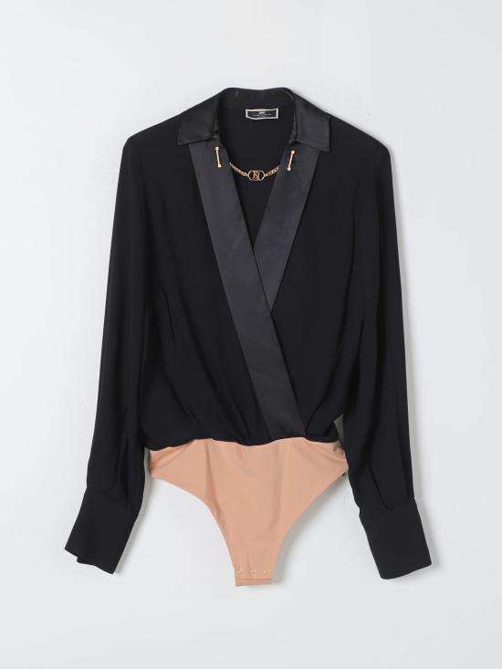  엘리자베타프랜치 바디수트 티셔츠 CBT0241E2 110 nero - ELISABETTA FRANCHI