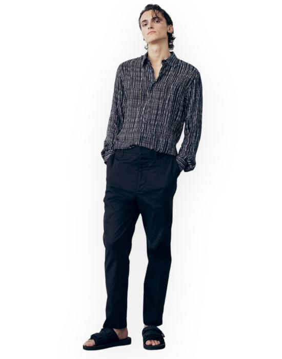  갈레 긴팔 셔츠 GAABM00041PTTS0112 NB01 nero bianco - GAELLE