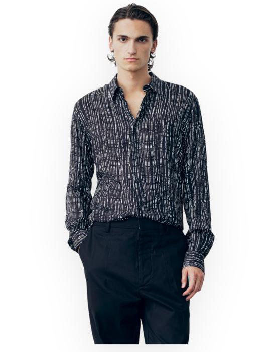  갈레 긴팔 셔츠 GAABM00041PTTS0112 NB01 nero bianco