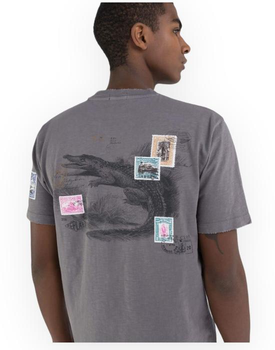  리플레이 반팔 티셔츠 M680700022336G 622 grigio - REPLAY