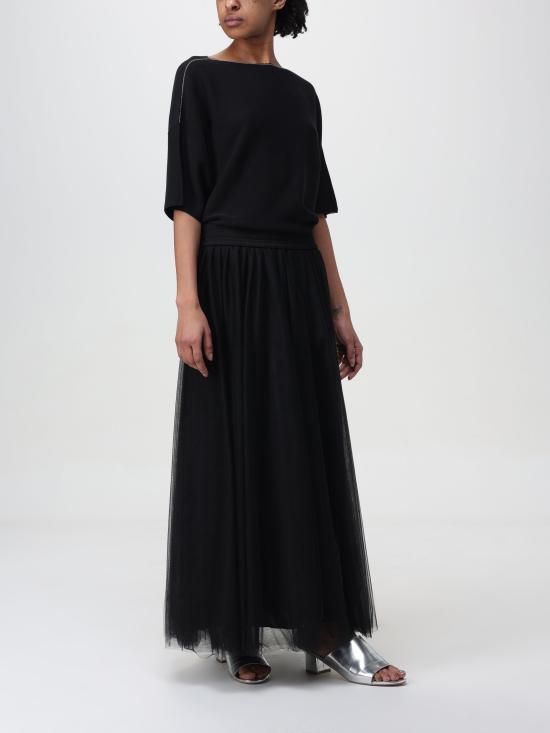 24SS 파비아나 필리피 롱 스커트 GND264F278I932 825 nero - FABIANA FILIPPI
