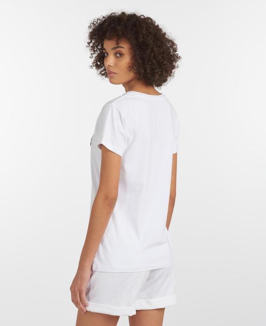  바버 반팔 티셔츠 LTS0395 WH11 bianco - BARBOUR