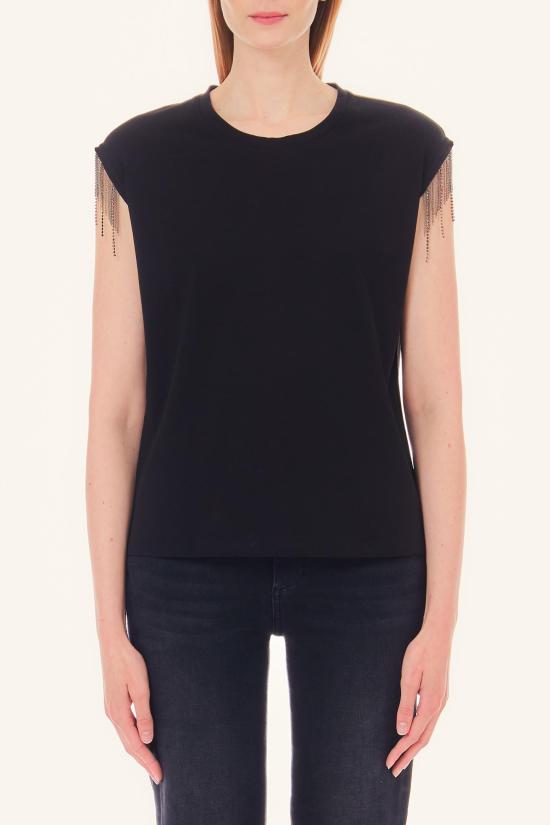  리우조 반팔 티셔츠 WA4016J5003 Q9997 nero