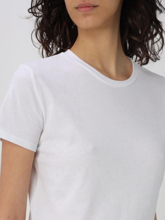 24SS 엘리자베타프랜치 반팔 티셔츠 MA02641E2 270 gesso - ELISABETTA FRANCHI