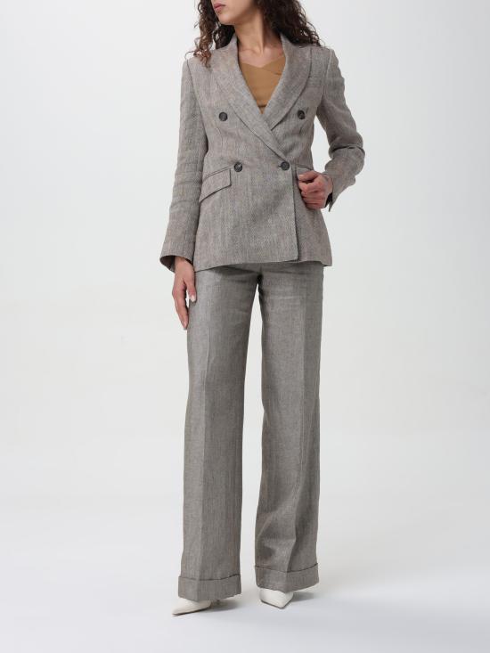  브루넬로 쿠치넬리 스트레이트 팬츠 MH567P8492 C002 marrone argento - BRUNELLO CUCINELLI