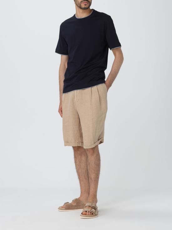  브루넬로 쿠치넬리 반팔 티셔츠 M0B137427 CW893 blu navy - BRUNELLO CUCINELLI