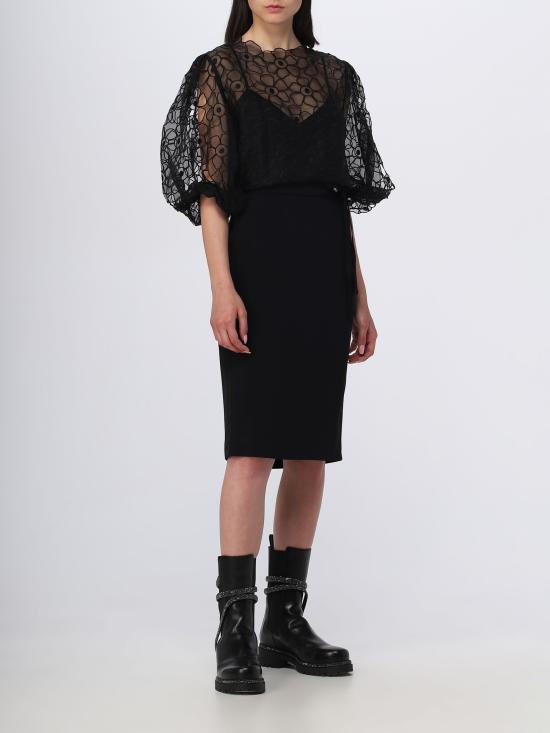  레드발렌티노 미디 스커트 3R3RAK552EU 0NO nero - RED VALENTINO