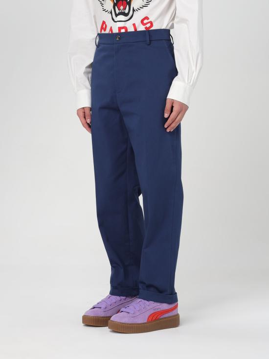24SS 겐조 스트레이트 팬츠 FD65PA2059CA 77 blu aperto - KENZO