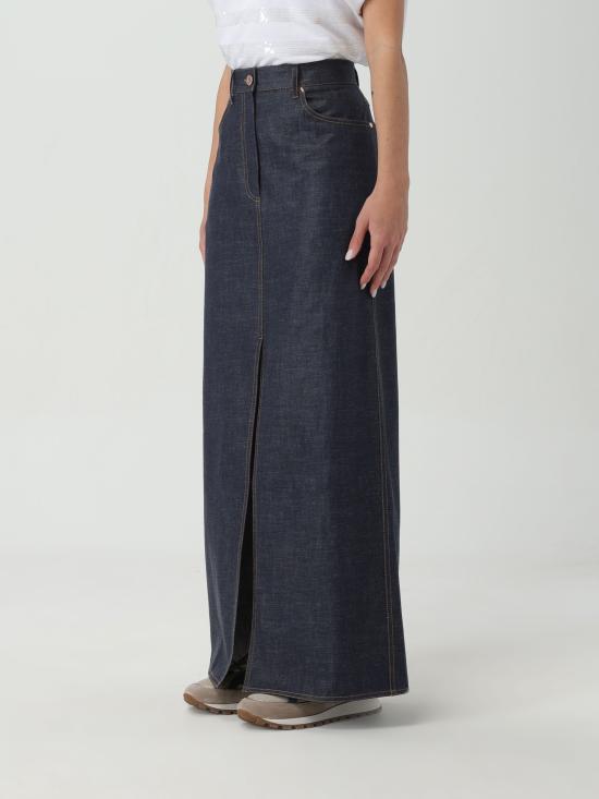  브루넬로 쿠치넬리 롱 스커트 MF28TG3591 C900 denim - BRUNELLO CUCINELLI