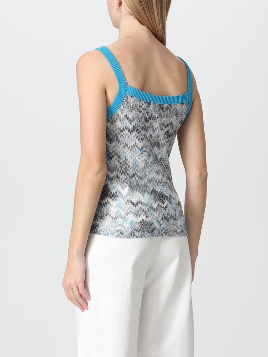  미소니 민소매 티셔츠 DS23SK0GBR00J9 F705I bianco blu - MISSONI