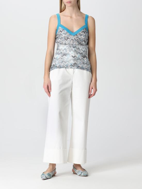  미소니 민소매 티셔츠 DS23SK0GBR00J9 F705I bianco blu - MISSONI