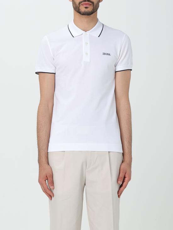 24SS 에르메네질도제냐 폴로 티셔츠 E7358A5B746 N00 bianco