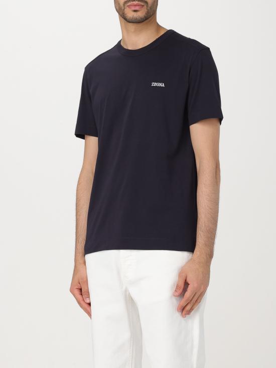 24SS 에르메네질도제냐 반팔 티셔츠 E7360A5B760 B09 blu - ERMENEGILDO ZEGNA