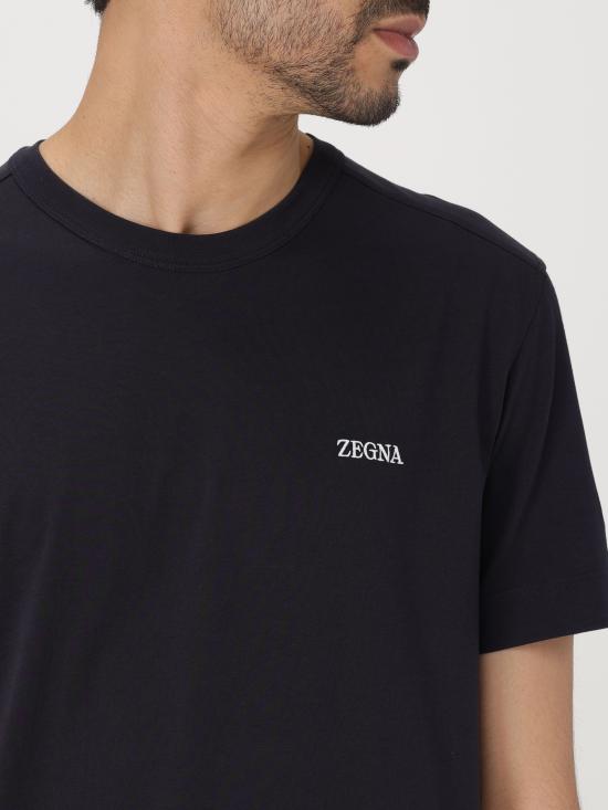 24SS 에르메네질도제냐 반팔 티셔츠 E7360A5B760 B09 blu - ERMENEGILDO ZEGNA