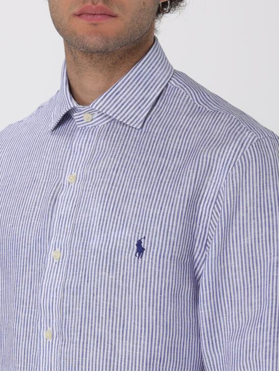  랄프 로렌 긴팔 셔츠 712939348 001 bianco blu - RALPH LAUREN