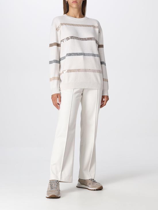  브루넬로 쿠치넬리 스트레이트 팬츠 MA126P8106 C8555 perla - BRUNELLO CUCINELLI