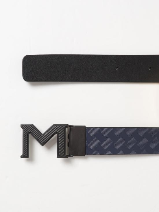 24SS 몽블랑 가죽 벨트 198648 nero blu - MONTBLANC