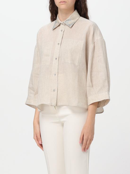 24SS 브루넬로 쿠치넬리 셔츠 MB650NP226 C020 naturale - BRUNELLO CUCINELLI