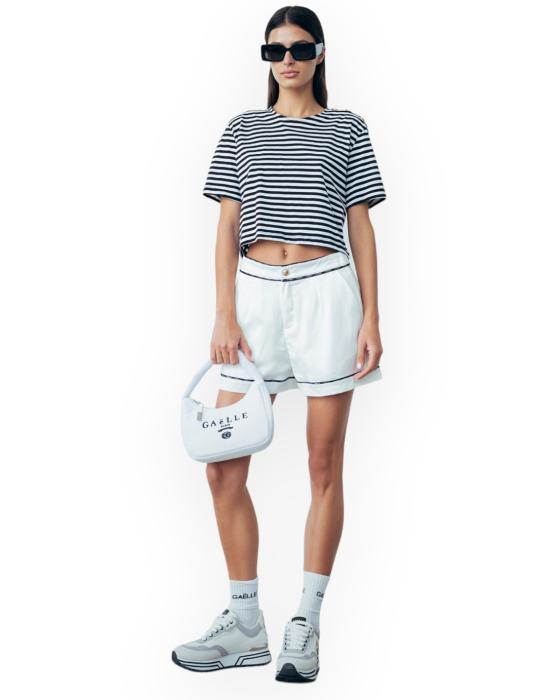 24SS 갈레 반팔 티셔츠 GAABW00608PTTJ0020 BI08 bianco nero - GAELLE