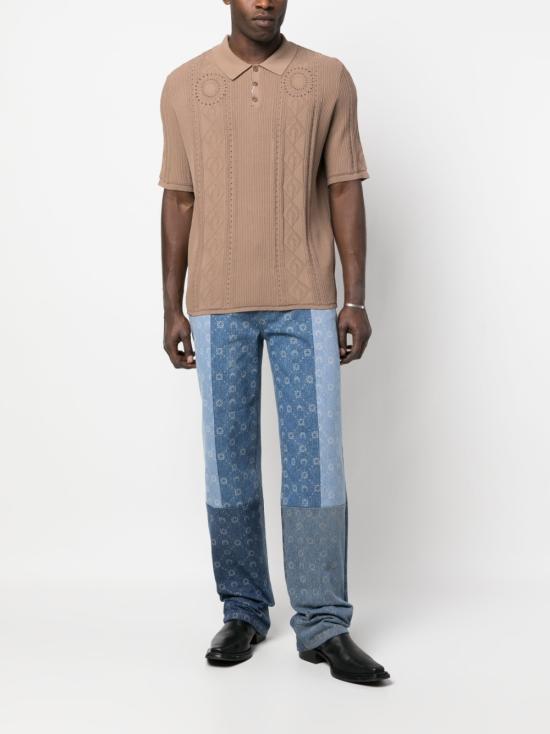  마린세르 스트레이트 팬츠 P021SS23MU DENCO0004 06 Medium Dark Blue Moonogram - MARINE SERRE