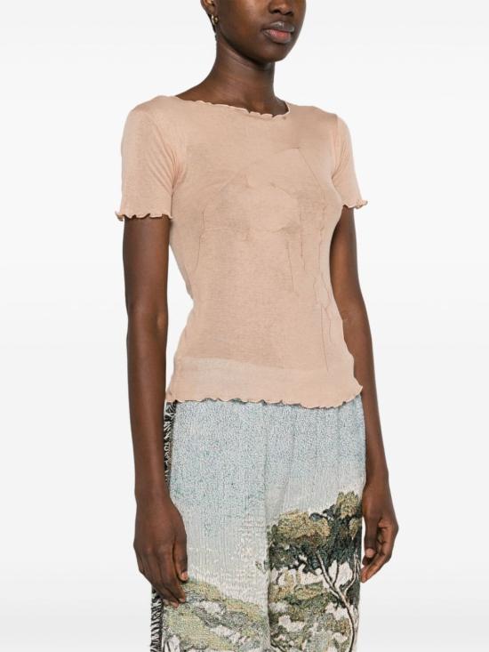  베이스레인지 반팔 티셔츠 TOAR CG SP24 ROSY CAMEL BEIGE - BASERANGE