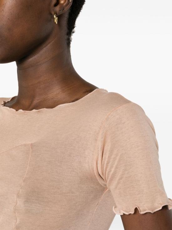  베이스레인지 반팔 티셔츠 TOAR CG SP24 ROSY CAMEL BEIGE - BASERANGE