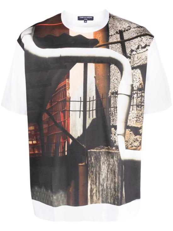  꼼데가르송 옴므 반팔 티셔츠 HK T007 S23 1 BIANCO