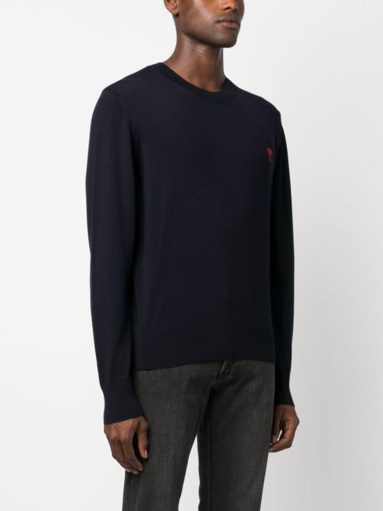  아미 스웨터 HKS111 KN0025 430 Night Blue - AMI