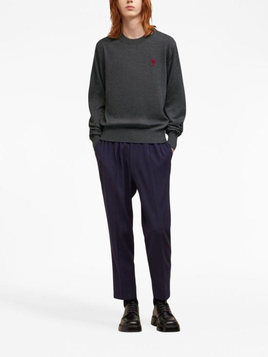  아미 스웨터 HKS111 KN0025 055 Grey - AMI