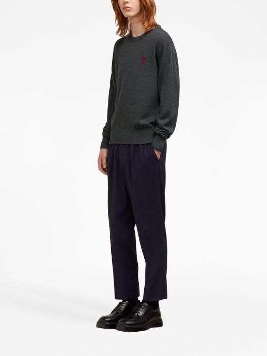  아미 스웨터 HKS111 KN0025 055 Grey - AMI