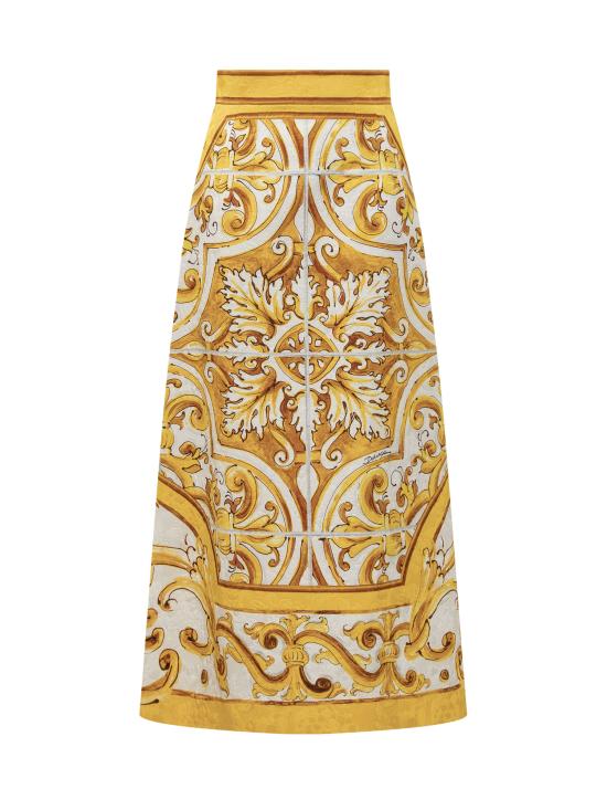 24FW 돌체앤가바나 롱 스커트 F4CUNTFPTAX HG5DQ MIX MAIOLICA GIALLO